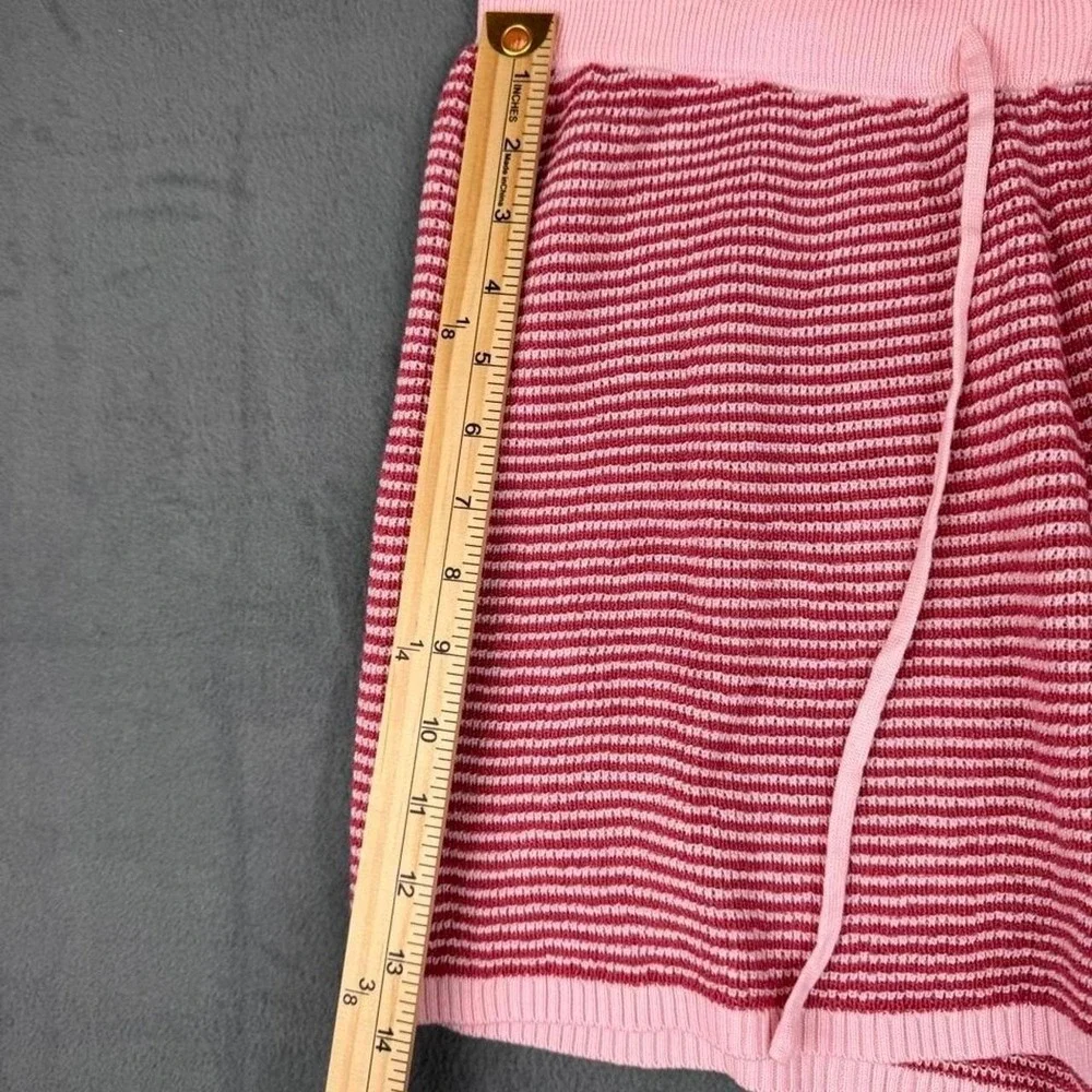 Pink Striped Polo Shirt & Shorts Set Women's Matching Preppy Lounge Outfit